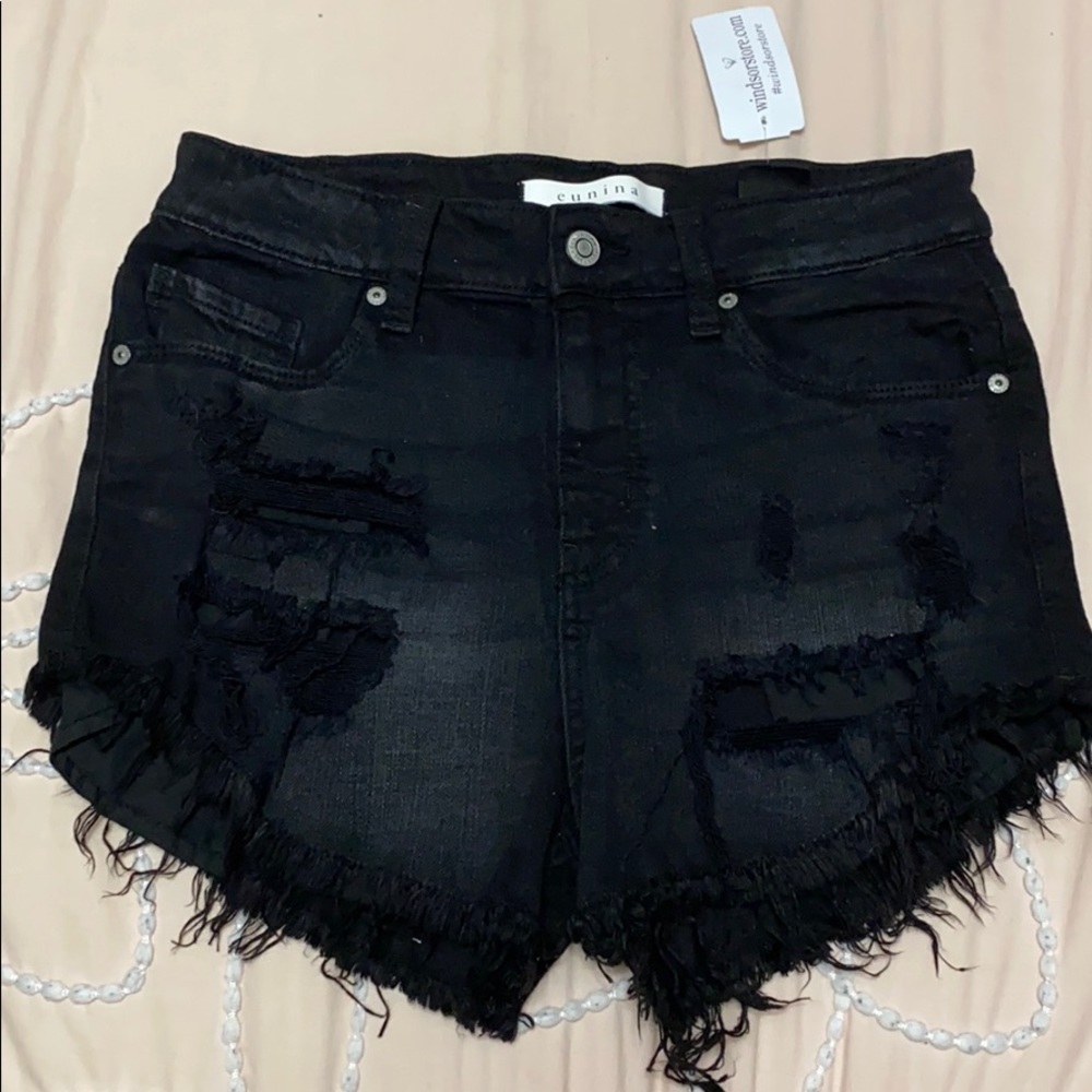 Black Jean Shorts